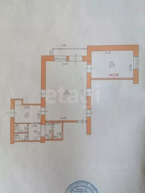 1-к кв. Краснодарский край, Ейск Пионерская ул. (12.9 м) - Фото 1