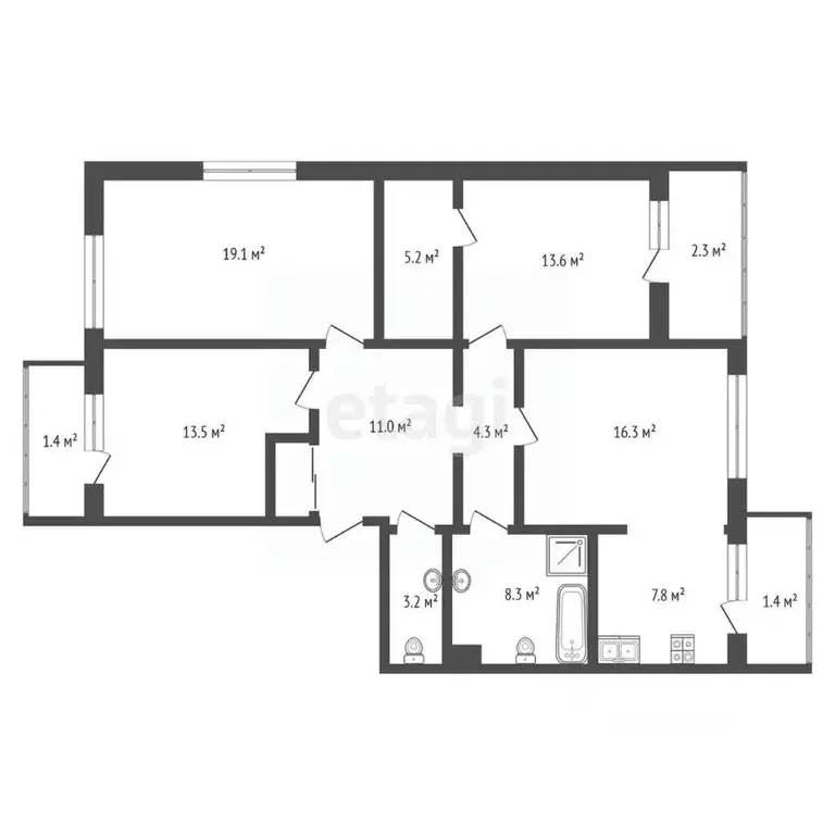 4-к кв. Марий Эл, Йошкар-Ола ул. Карла Маркса, 124 (101.9 м) - Фото 2