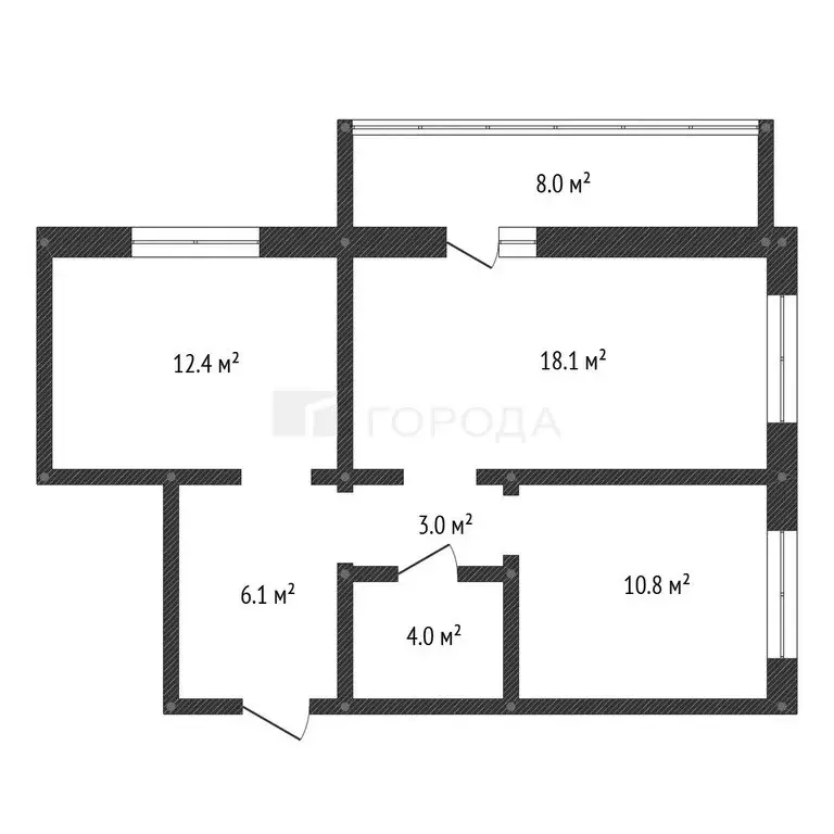 2-комнатная квартира: Барнаул, улица имени В.Т. Христенко, 3 (53.9 м) - Фото 1