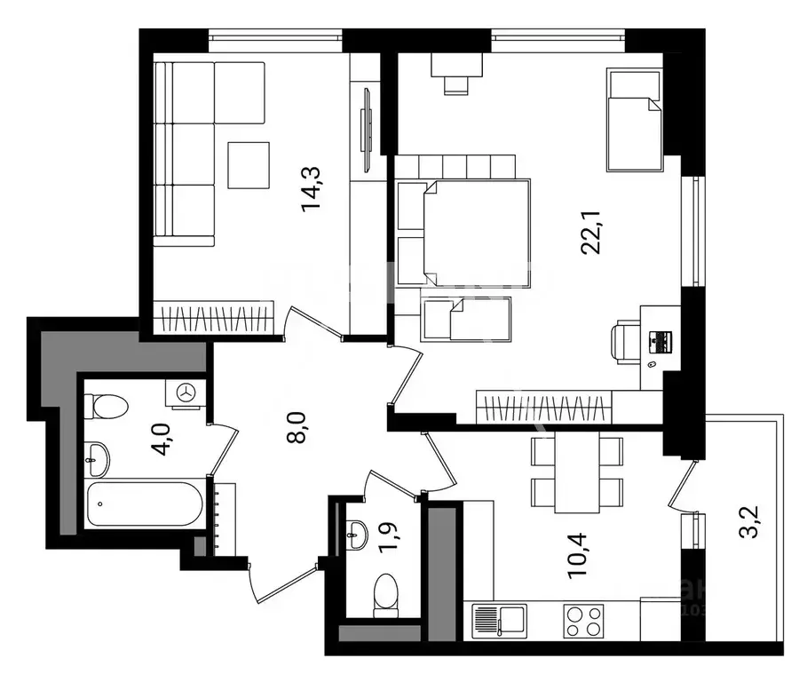 2-к кв. Москва Никитинская ул., 5 (61.0 м) - Фото 2