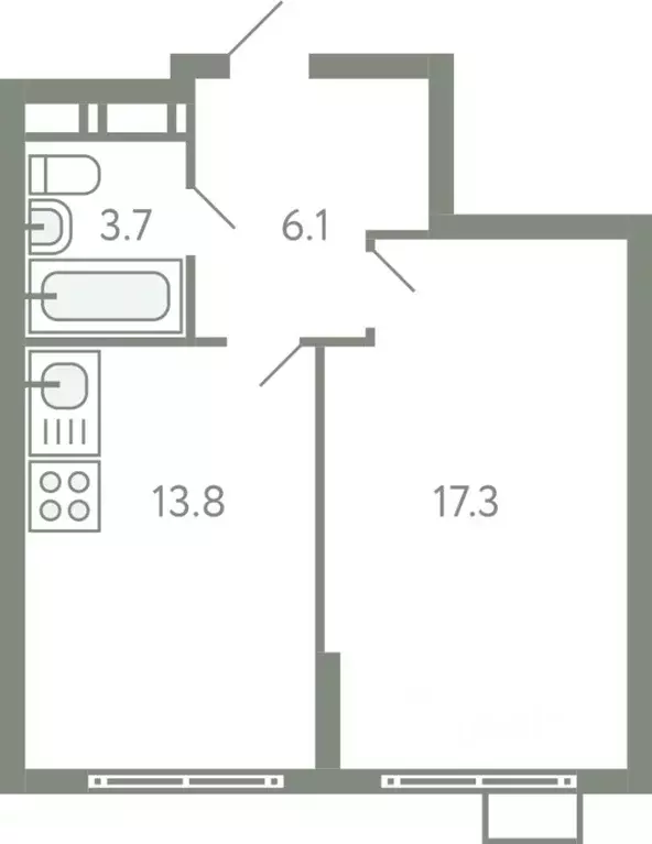 1-к кв. Московская область, Ленинский городской округ, Молоково пгт ... - Фото 1