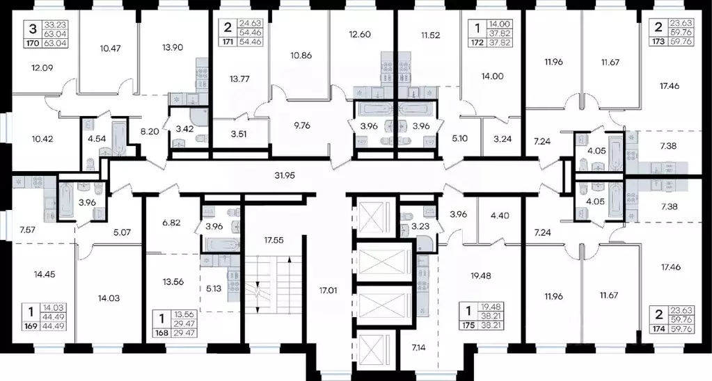 3-к кв. Приморский край, Владивосток ул. Тухачевского, 80 (63.04 м) - Фото 2