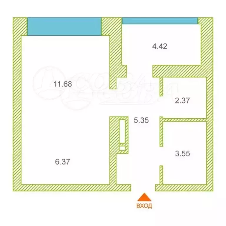 Квартира-студия: Тюмень, улица Муравленко, 9с1 (30 м) - Фото 2