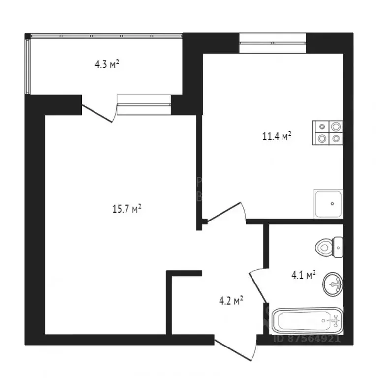 1-к кв. Тюменская область, Тюмень ул. Фармана Салманова, 8 (35.4 м) - Фото 1