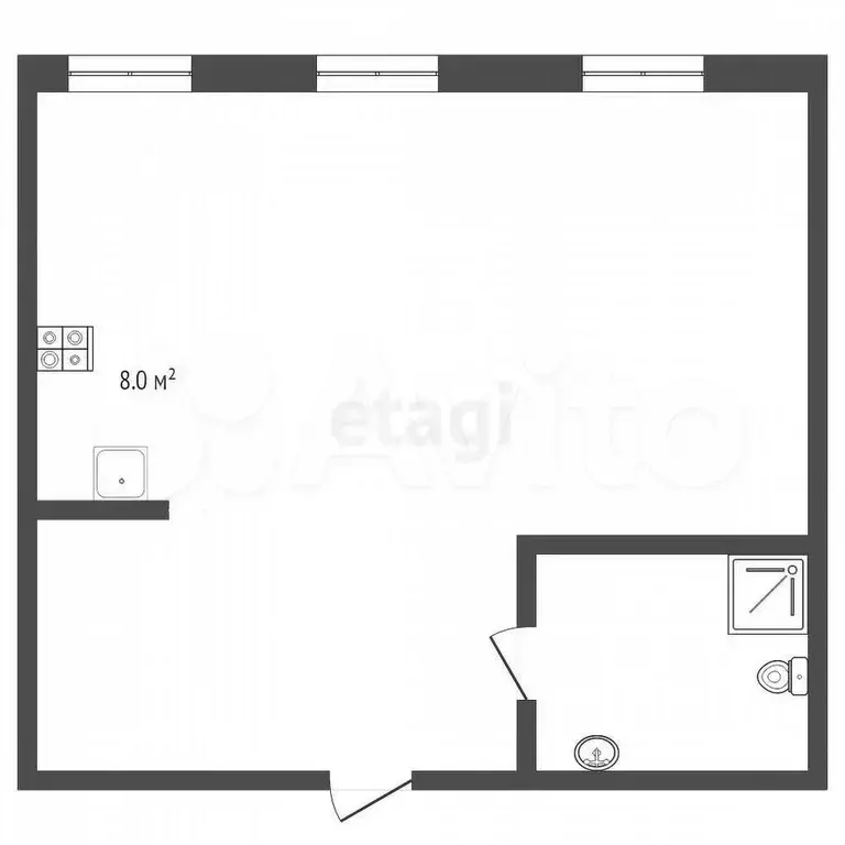 Квартира-студия, 37,5 м, 3/3 эт. - Фото 0