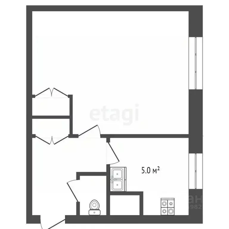 1-к кв. Марий Эл, Йошкар-Ола ул. Кутрухина, 12 (31.8 м) - Фото 1