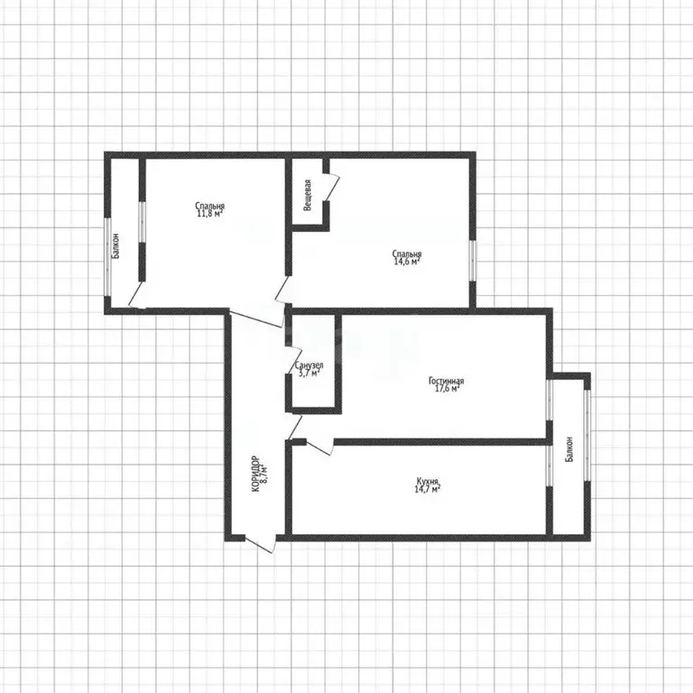 3-к кв. Адыгея, Майкоп Пролетарская ул., 447 (75.1 м) - Фото 2