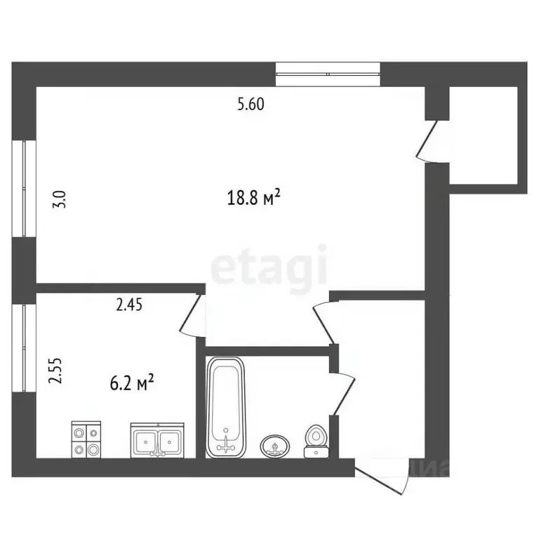 1-к кв. Владимирская область, Муром Московская ул., 108 (32.1 м) - Фото 1