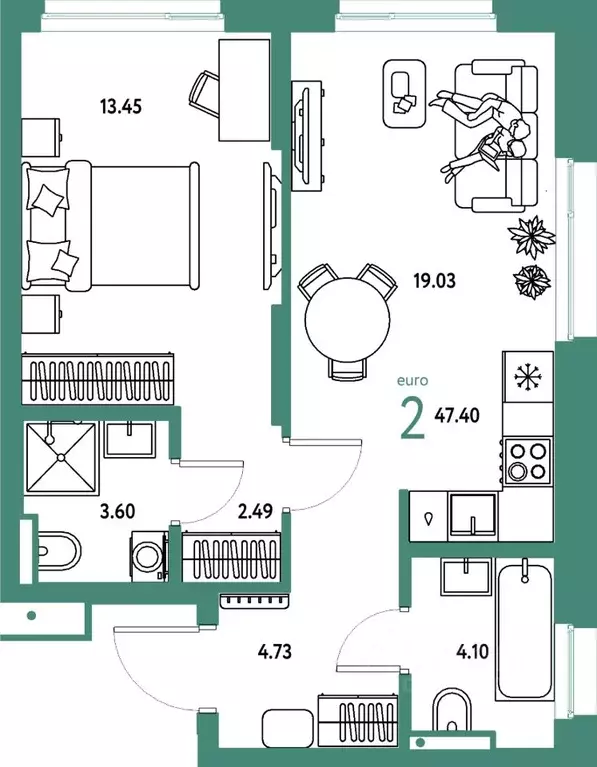 2-к кв. Московская область, Мытищи Страна.Парковая жилой комплекс ... - Фото 1