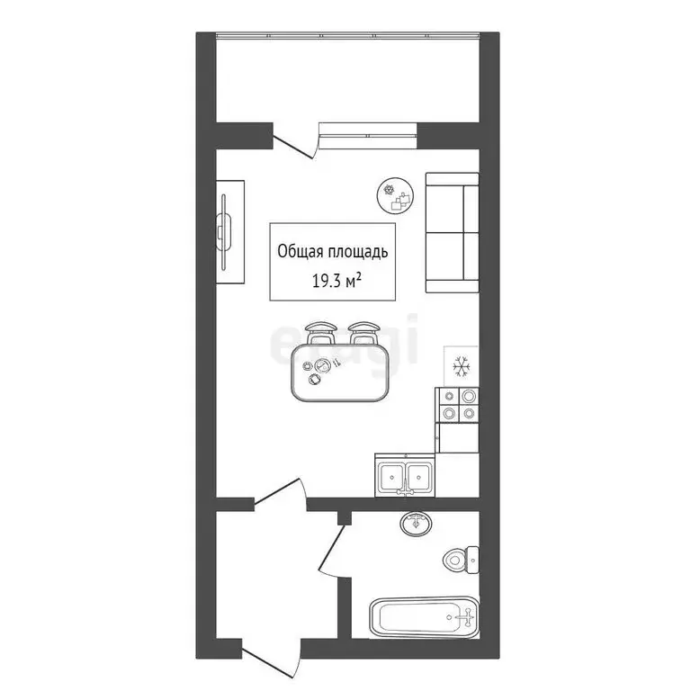 Квартира-студия: Бердск, Кристальная улица, 12 (19.3 м) - Фото 0