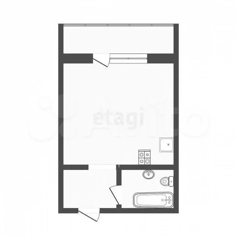 Квартира-студия, 24,8 м, 6/10 эт. - Фото 0