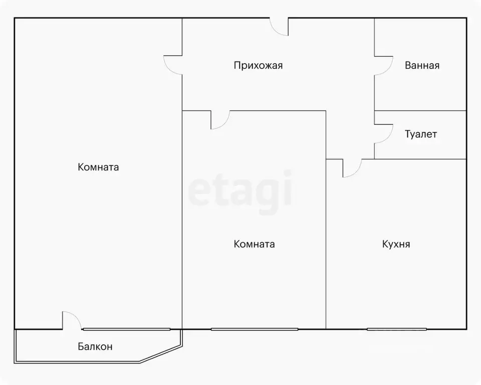 2-к кв. Тульская область, Новомосковск ул. Шахтерская, 16А (55.9 м) - Фото 1