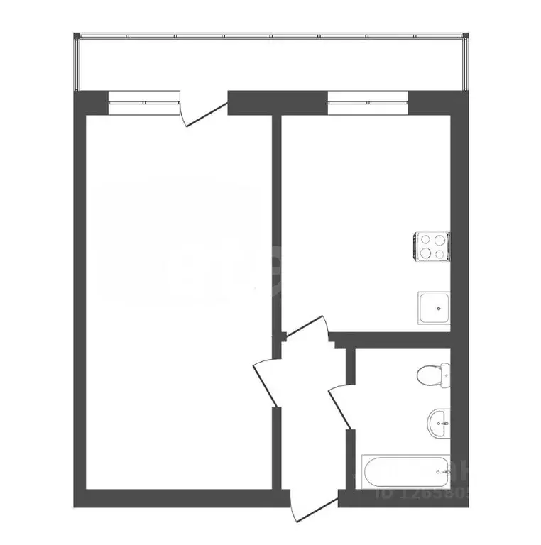 1-к кв. Кемеровская область, Новокузнецк просп. Н.С. Ермакова, 30 ... - Фото 2