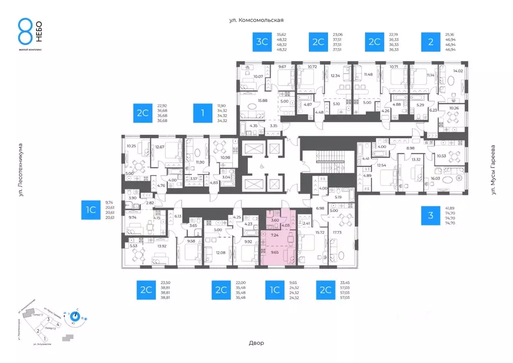1-к кв. Башкортостан, Уфа Глумилино-1 мкр, 8-е Небо жилой комплекс ... - Фото 1