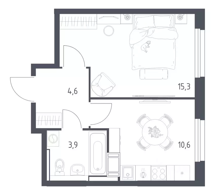 1-к кв. Московская область, Мытищи пер. 1-й Стрелковый, 5 (34.0 м) - Фото 1