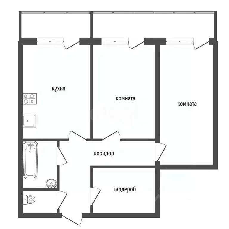 2-к кв. Воронежская область, Воронеж ул. Хользунова, 99Б (54.0 м) - Фото 0