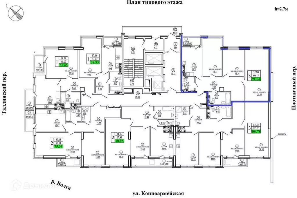 Продаётся 3-к квартира, 91.3 м - Фото 1