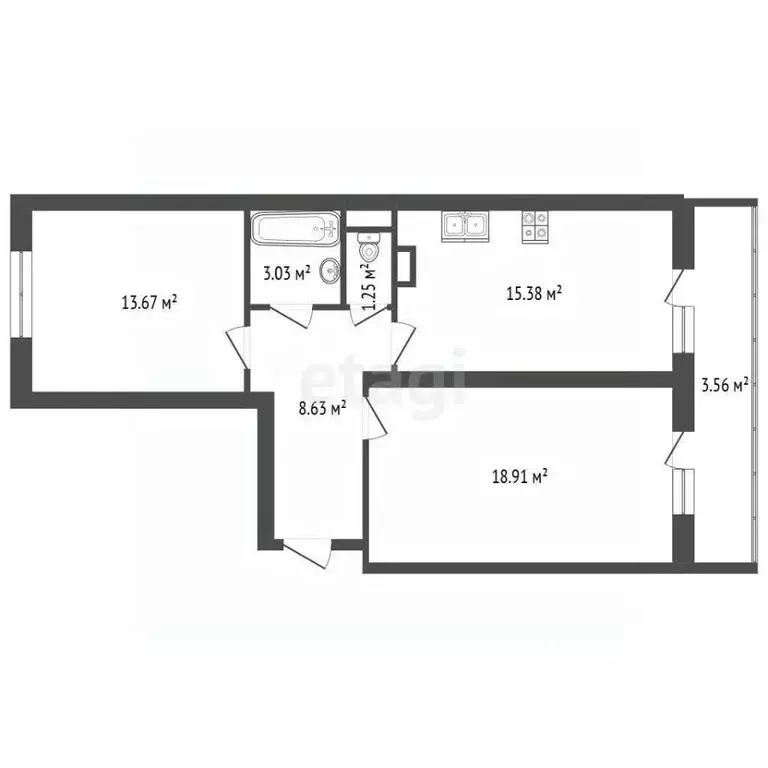 2-к кв. Ярославская область, Ярославль ул. Академика Колмогорова, 26 ... - Фото 2