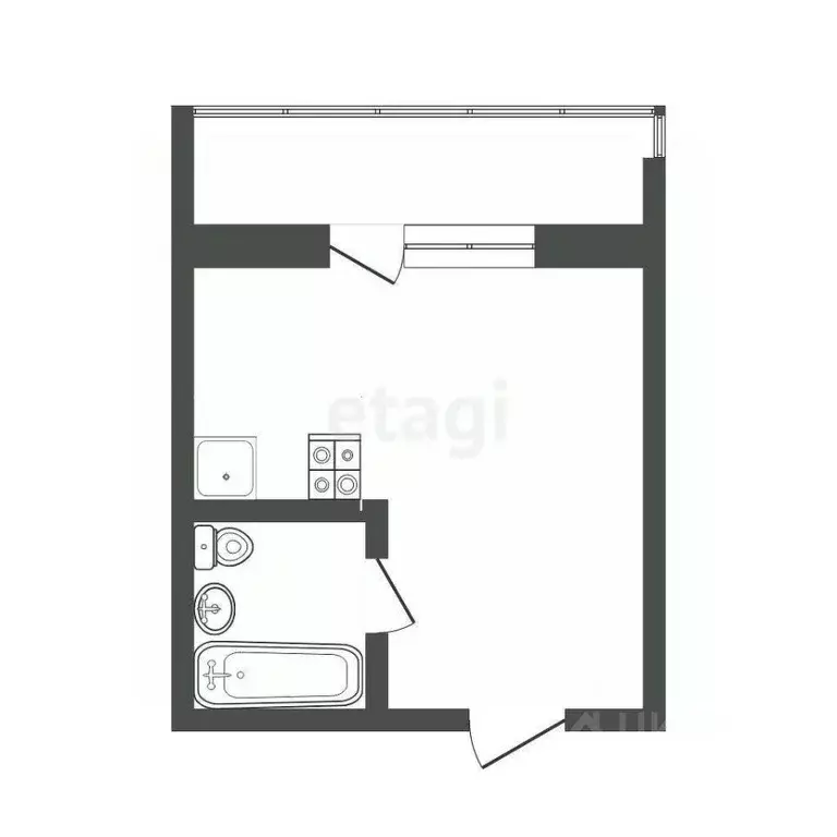 Студия Тюменская область, Тюмень ул. Надира Сагдеева, 10 (19.7 м) - Фото 1