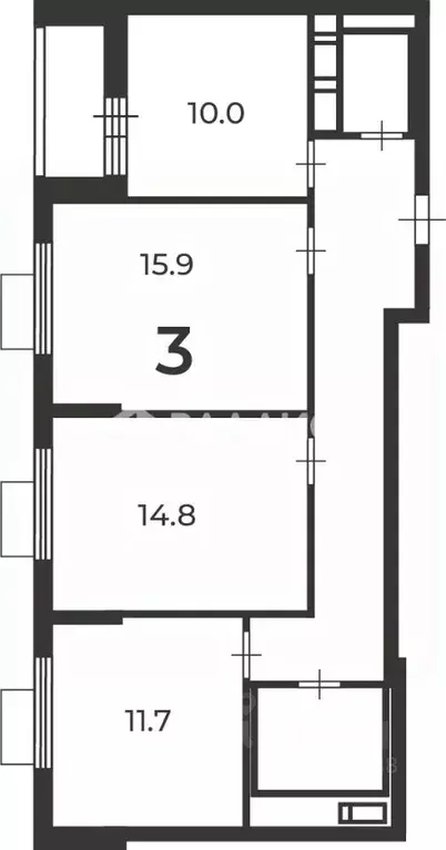 3-к кв. Москва ул. Маршала Чуйкова, 9А (72.6 м) - Фото 2