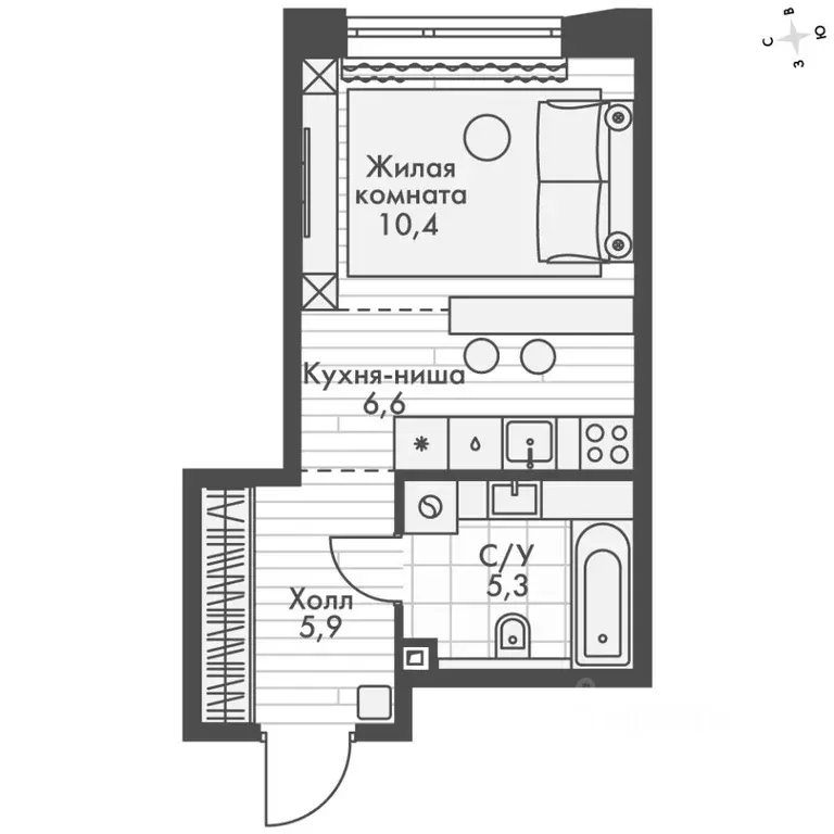 Студия Нижегородская область, Нижний Новгород Черниговская ул. (28.2 ... - Фото 2