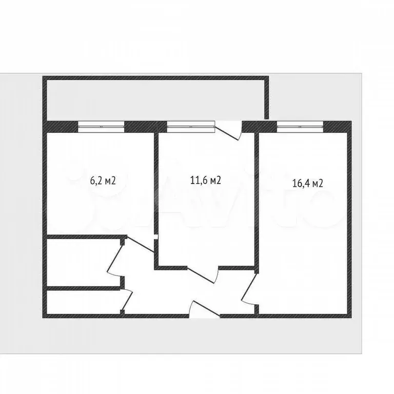 2-к. квартира, 44,3 м, 9/9 эт. - Фото 0