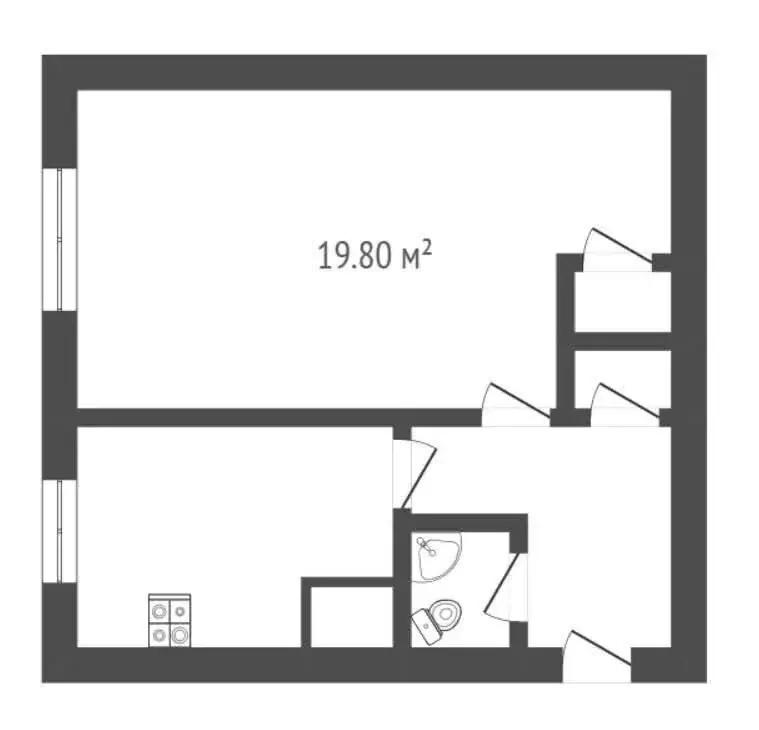 1-комнатная квартира: Борисоглебск, район Кирпичного завода, 8 (31.3 ... - Фото 1