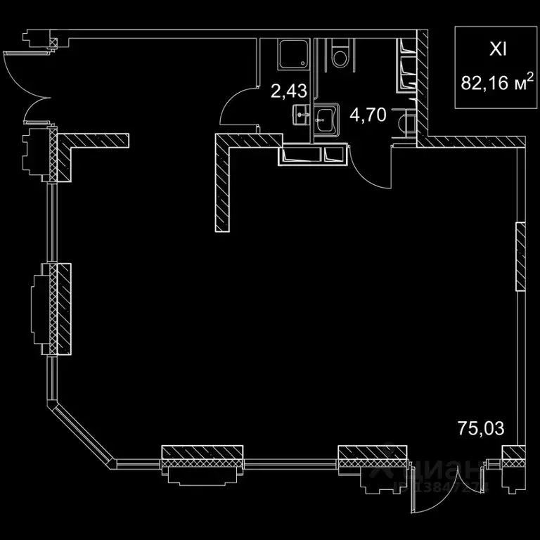 Торговая площадь в Москва 2-й Хорошевский проезд, 7С8 (82 м) - Фото 1