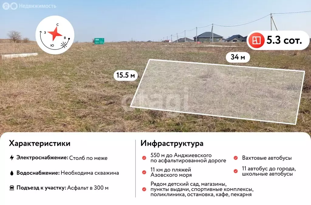 Участок в Темрюк, улица Карла Маркса (5.3 м) - Фото 1