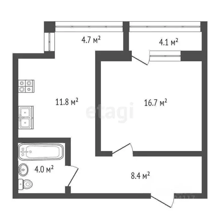 1-к кв. Севастополь ул. Челнокова, 12/5 (45.0 м) - Фото 1