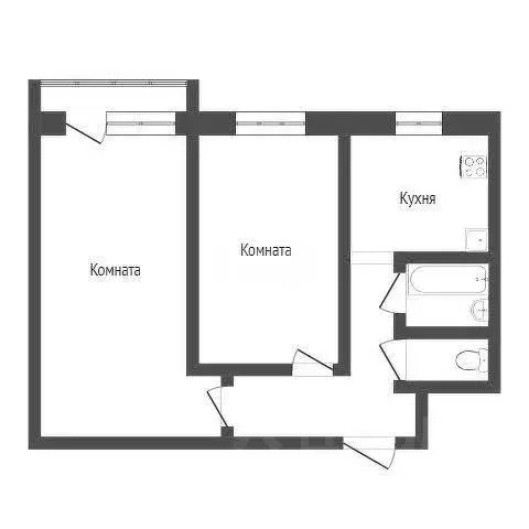 2-к кв. Костромская область, Кострома Индустриальная ул., 61 (46.1 м) - Фото 1