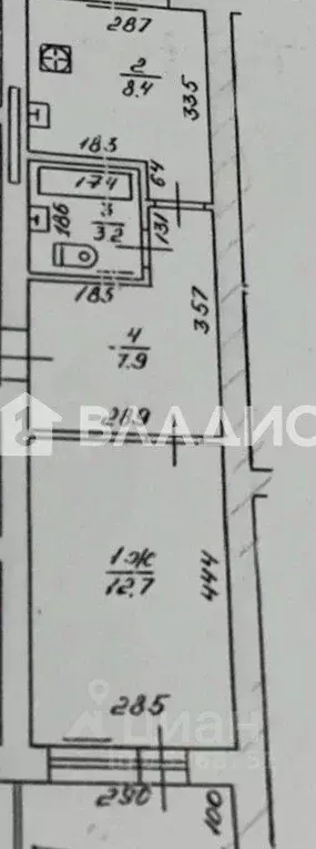 1-к кв. Калининградская область, Калининград ул. Фрунзе, 91 (32.2 м) - Фото 2