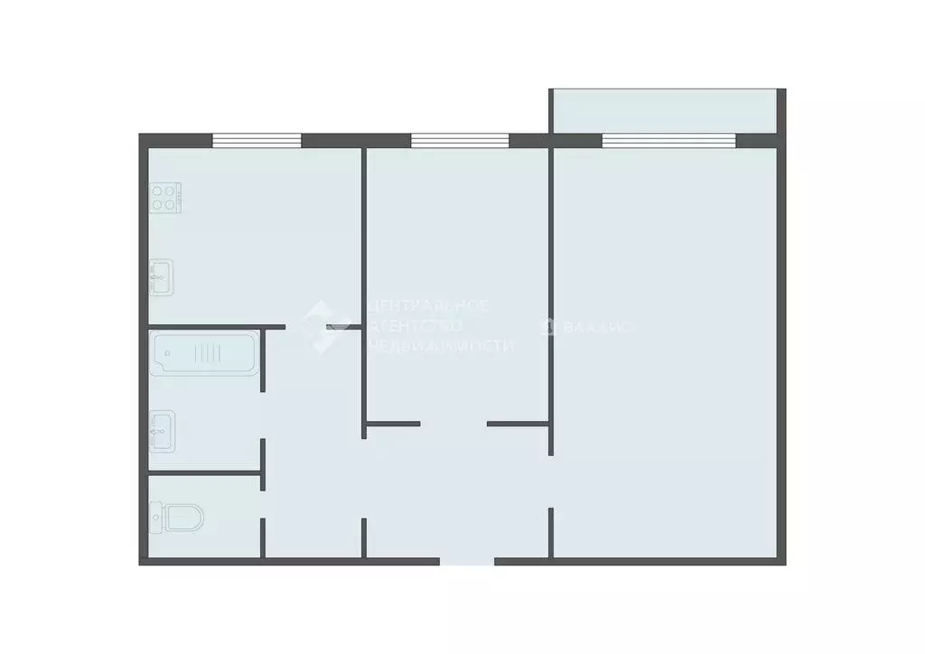 2-комнатная квартира: Рязань, Московский район, улица Новаторов, 7 ... - Фото 1