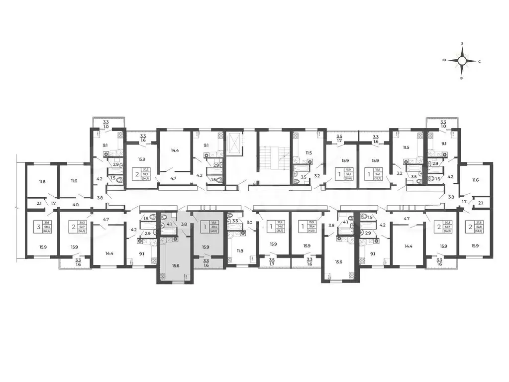 1-к. квартира, 41 м, 4/5 эт. - Фото 1