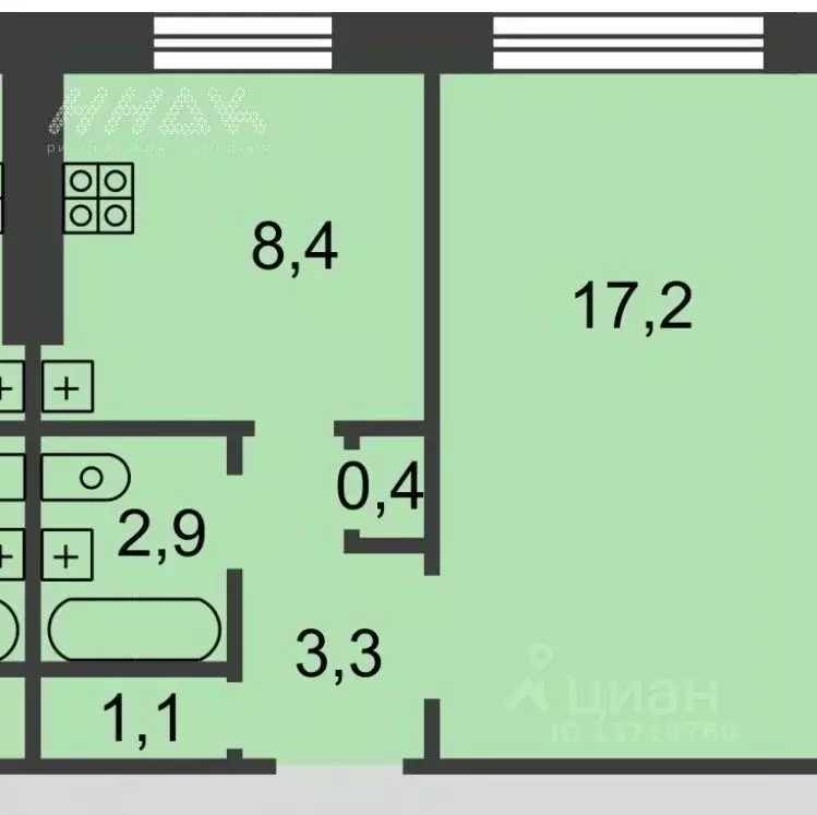 1-к кв. Нижегородская область, Нижний Новгород Соцгород жилрайон, ... - Фото 2