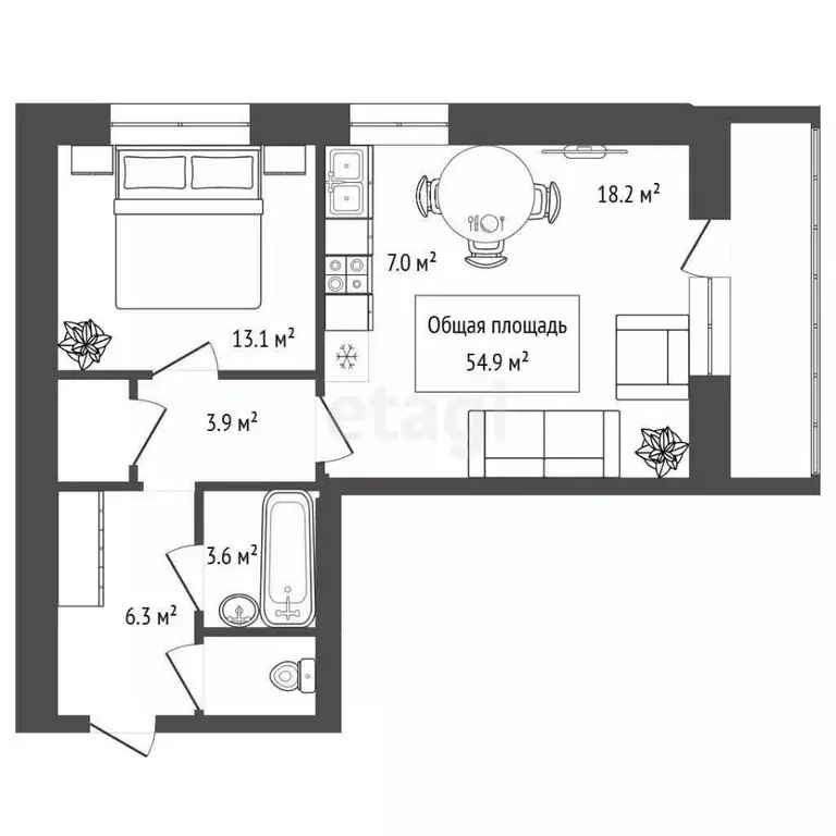 2-к кв. Новосибирская область, Новосибирск ул. Виталия Потылицына, ... - Фото 2