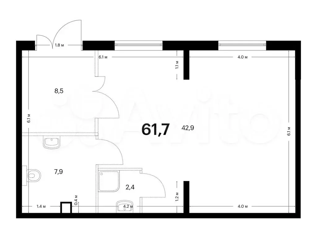 Продам помещение свободного назначения, 61.7 м - Фото 0