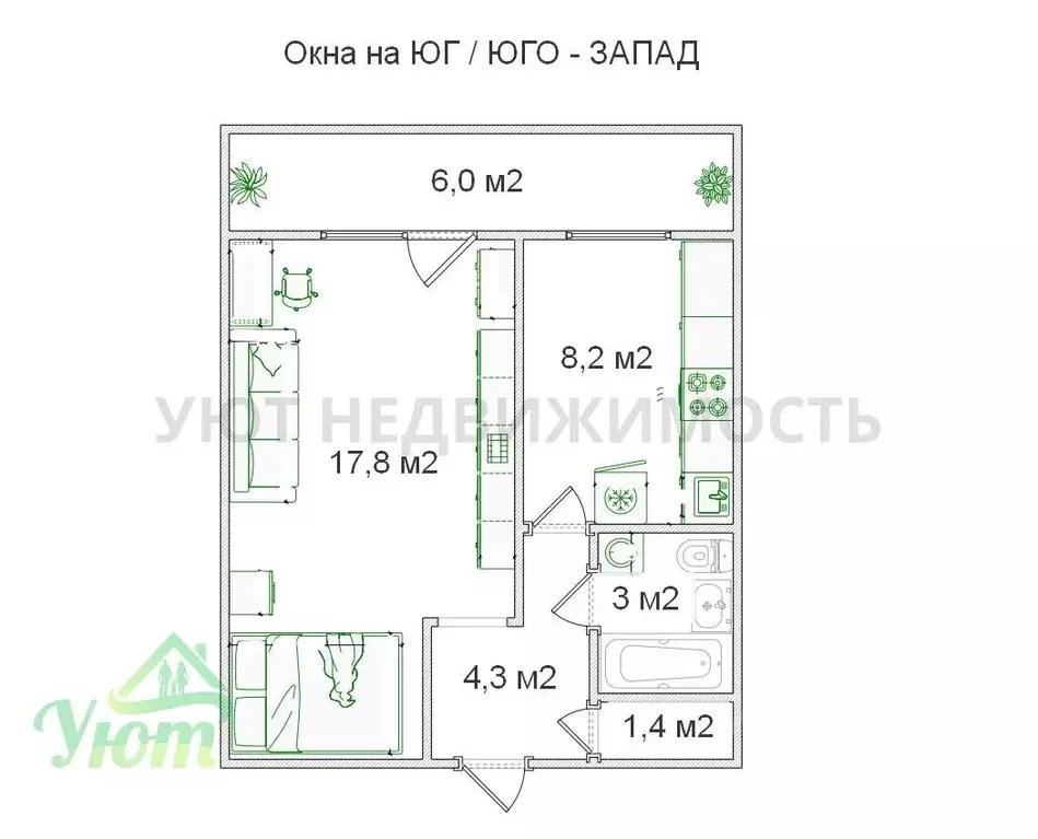 1-к кв. Московская область, Раменский муниципальный округ, Удельная ... - Фото 1