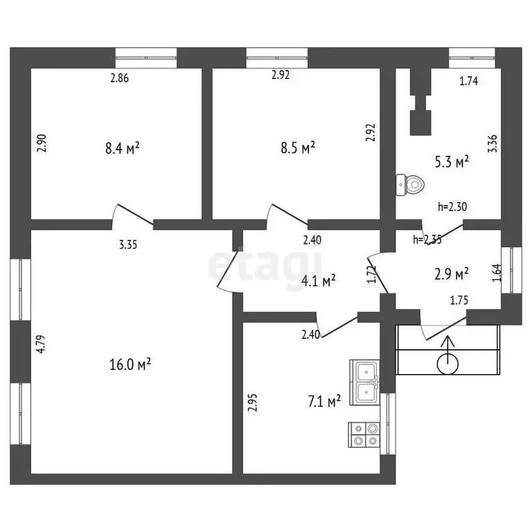 Дом в Омск, 20-я Северная улица (52.3 м) - Фото 1