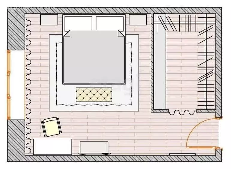1к в -комнатной квартире (17.7 м) - Фото 1