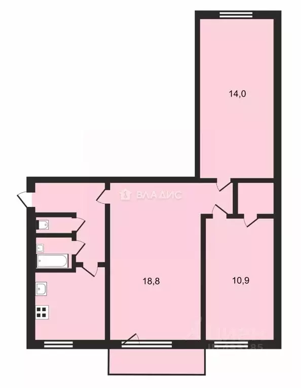 3-к кв. Владимирская область, Владимир ул. Растопчина, 33а (59.3 м) - Фото 1