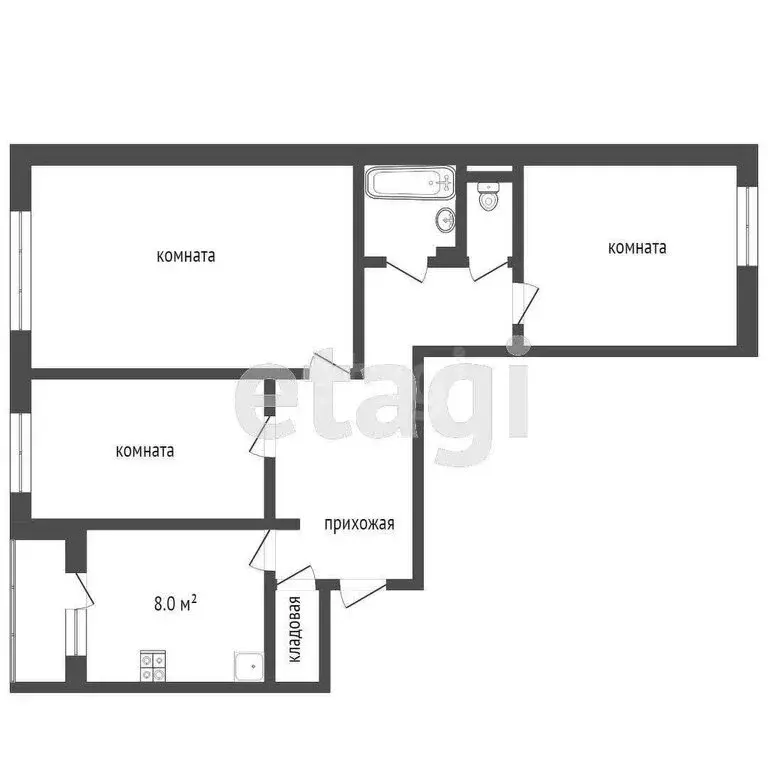 3-комнатная квартира: Тверь, улица Паши Савельевой, 52к1 (66.4 м) - Фото 0