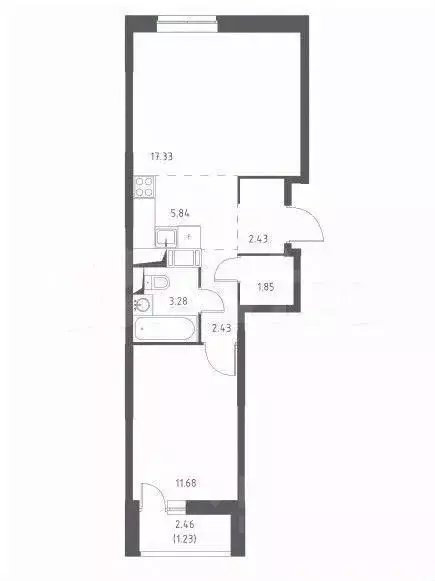 2-к кв. Московская область, Люберцы городской округ, Мирный пгт ул. ... - Фото 2