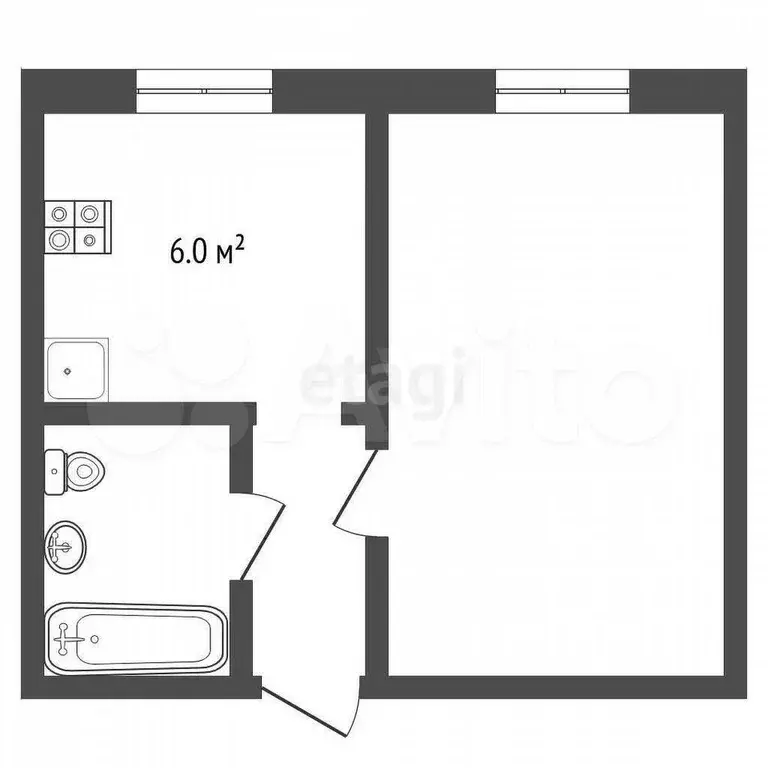 1-к. квартира, 21,5 м, 9/9 эт. - Фото 0