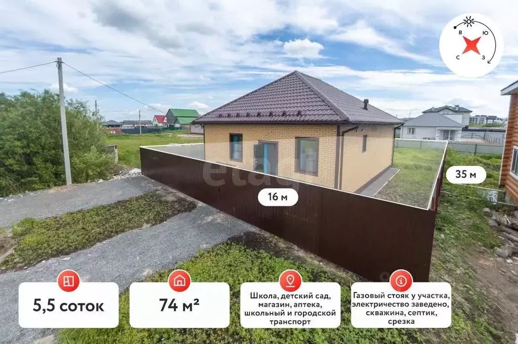 Дом в Тюменская область, Тюмень На Липовом кп,  (74 м) - Фото 1