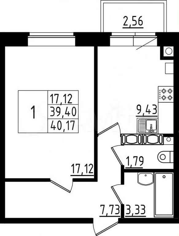 2-к. квартира, 64,7 м, 2/7 эт. - Фото 0