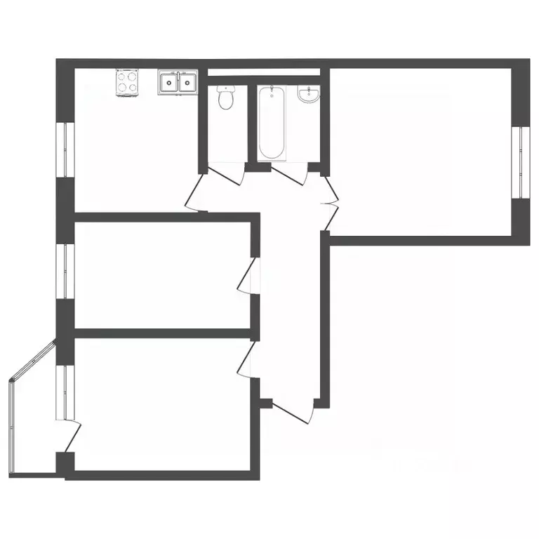 3-к кв. Тюменская область, Тюмень Холодильная ул., 21 (69.0 м) - Фото 1