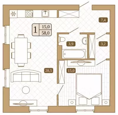 1-к кв. Московская область, Сергиев Посад ул. Троицкого Воинства (58.0 ... - Фото 1