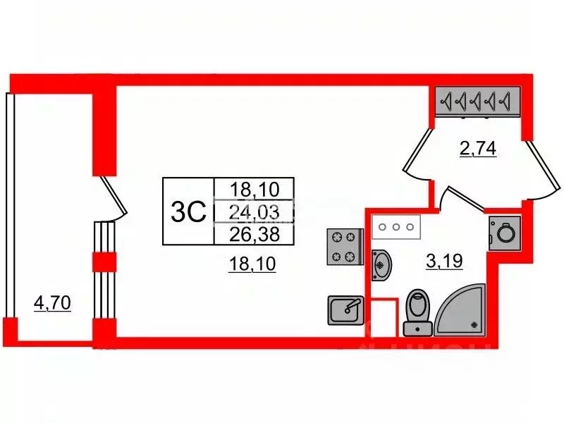 Студия Ленинградская область, Всеволожский район, Свердловское ... - Фото 2