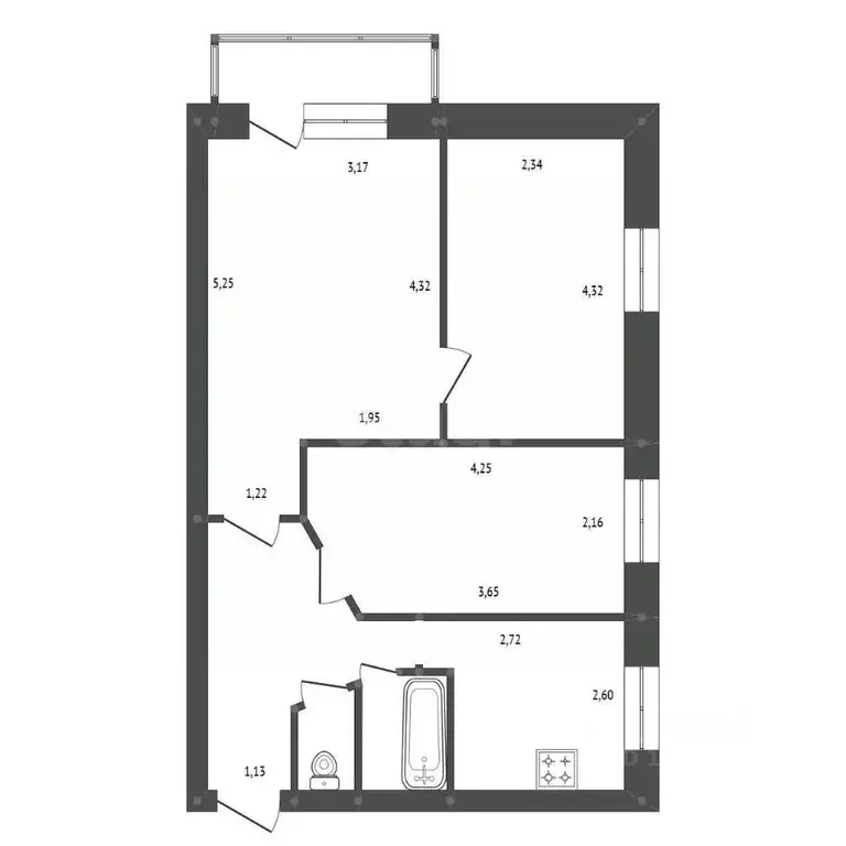 3-к кв. Амурская область, Белогорск 9 Мая ул., 210А (50.1 м) - Фото 2